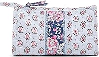 Vista 20 de Vera Bradley Bolsa organizadora de maquillaje cosmético trapecio de algodón para mujer Cuarzo rosa