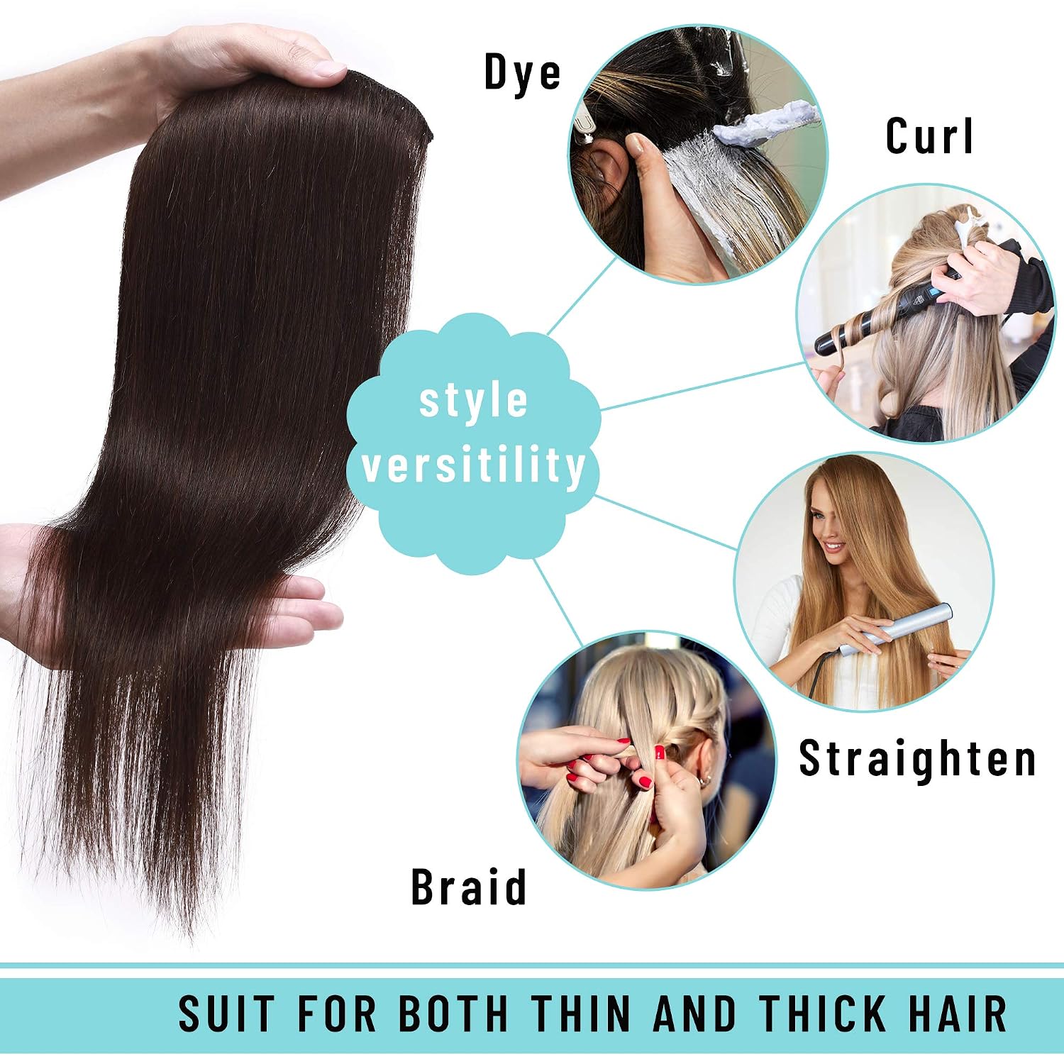 S-noilite Clip in Hair Extensions Real Human Hair, 18 Inch 100g 8pcs Human Hair Extensions Clip In Human Hair, Dark Brown Hair Extensions Clip In Remy Human Hair Extensions #2