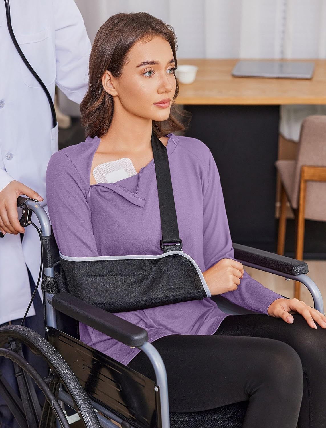 Deyeek Chemo Shirts for Women with Dialysis Port Access 2 Side Zippers Long Sleeve Shoulder Post Surgery Shirt - Image 5