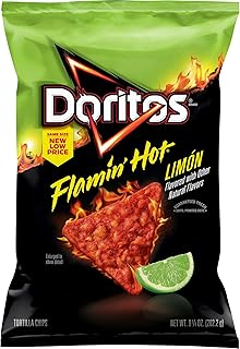 Doritos Tortilla Chips Flamin' Hot Limon Cheddar Cheese, 9.25 Oz