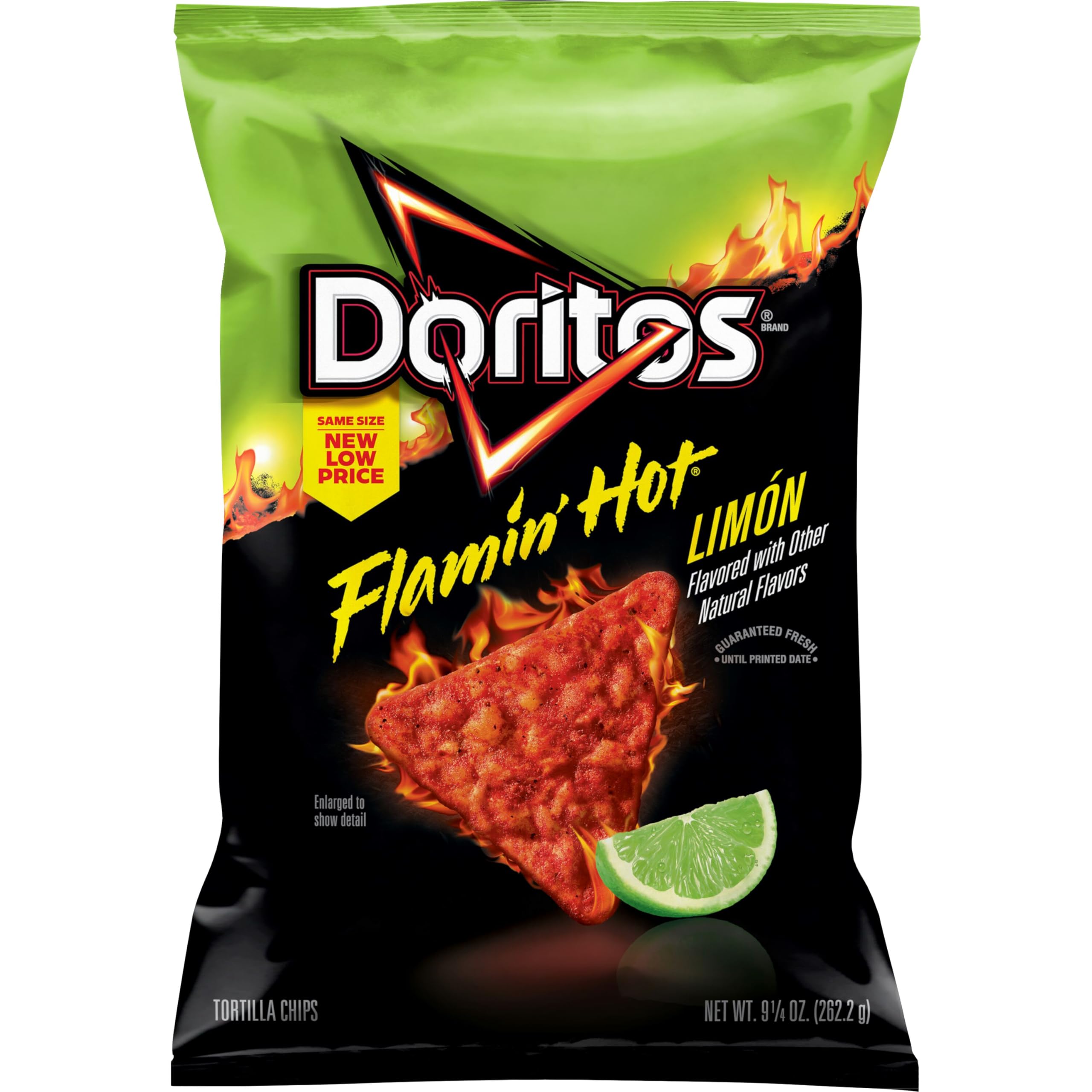 Doritos Tortilla Chips Flamin' Hot Limon Cheddar Cheese, 9.25 Oz