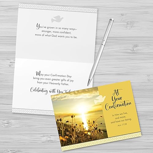 Miniatura 6 de Faithfully Yours Designer Greetings - Surtido de tarjetas inspiradoras de confirmación en caja, regalo del espíritu con versículos bíblicos de las
