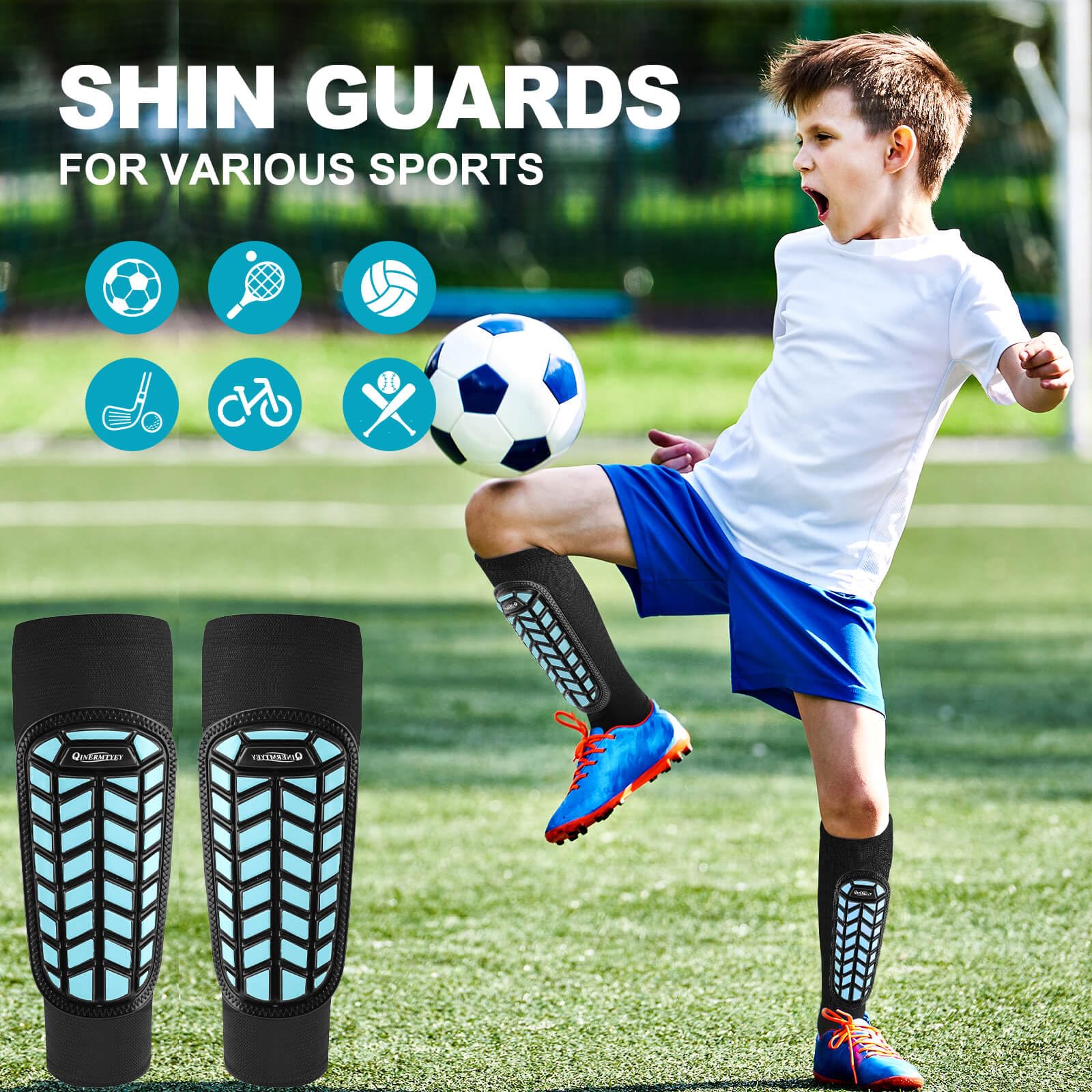 Parastinchi da calcio per bambini, per hockey, baseball, beach volley. Parastinchi ad alta resistenza agli urti per adolescenti