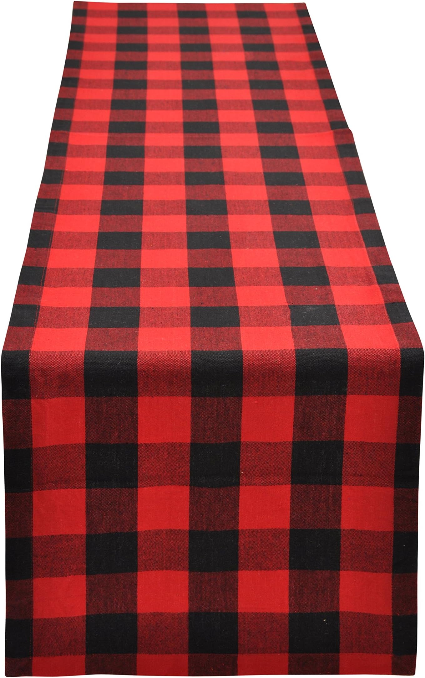 Yourtablecloth Christmas Buffalo Checkered Table Runner Great for Farmhouse or Home 14 x 72 Red and Black