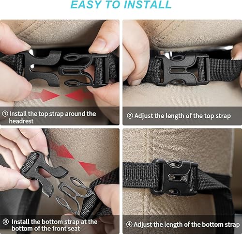 Miniatura 6 de Matenf Organizador de coche para asiento trasero con 9 bolsillos de almacenamiento y soporte para tablet de 10 pulgadas, 1 paquete de funda trasera