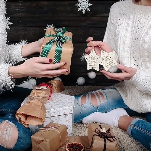 Miniatura 6 de Adorno colgante de cerámica con forma de estrella de Navidad, letrero colgante de hermanas son como estrellas, primos por sangre, árbol de Navidad