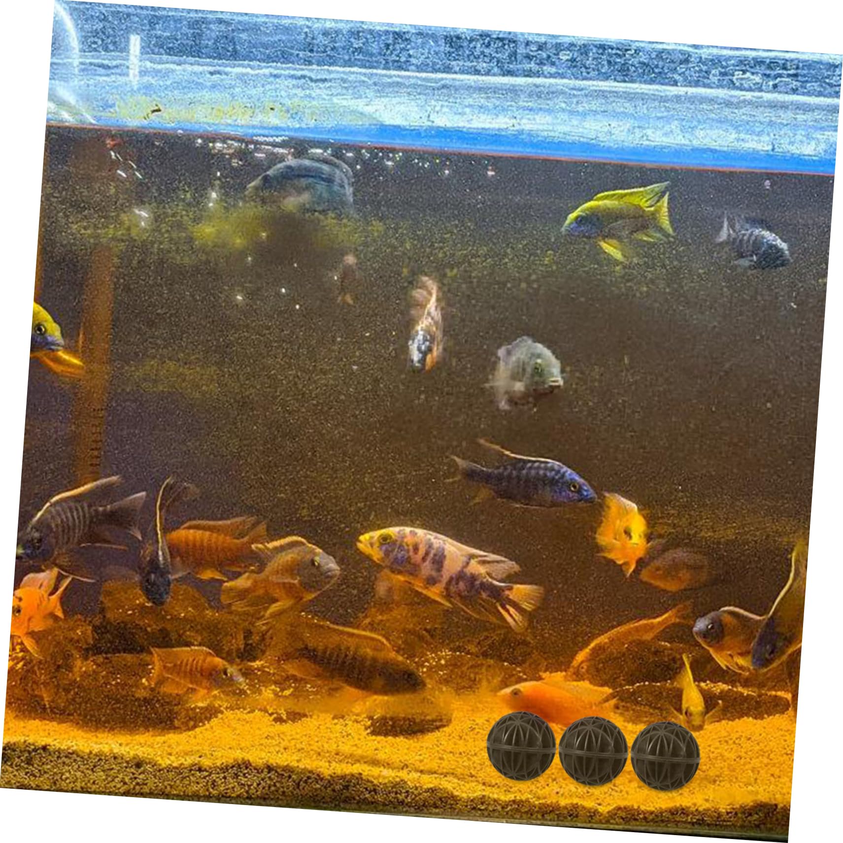 Yardwe 36 Mm Aquarium-bälle 100 Stück Für Süßwasser-aquarien Bio-bälle Medien