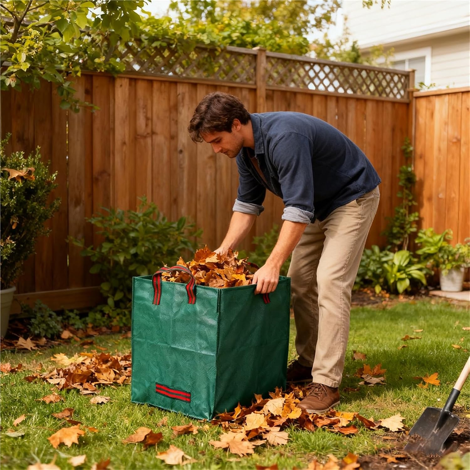 Garden Composting Compost Bin Balcony Greenhouse Folding Fertilizer Bucket Outdoor Trash Can Orchard Outer Cans Container(65cm)
