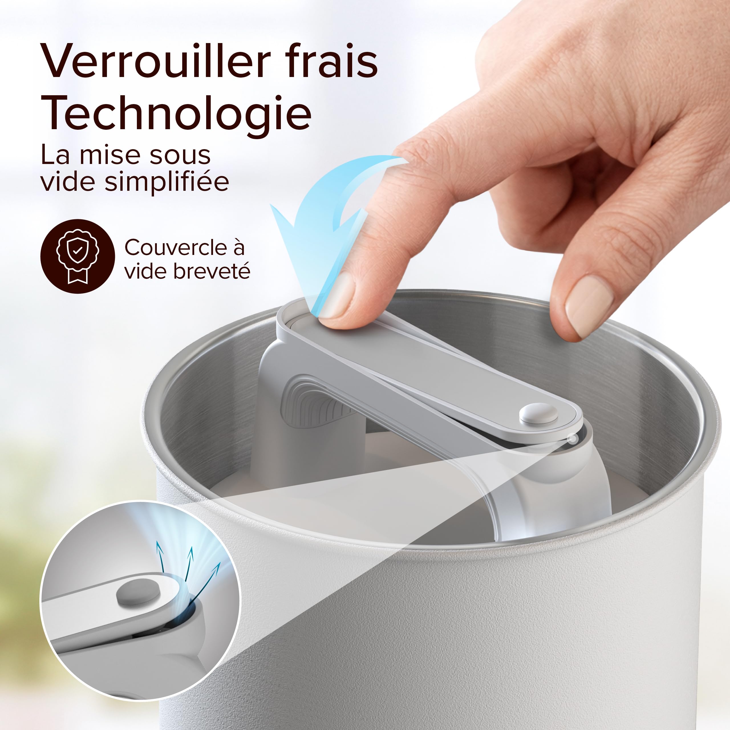 KC Kitchen & Co. Boîte à café hermétique pour 1 kg de grains de café - Boîte de conservation en acier inoxydable avec couvercle sous vide et fermeture aromatique - Boîte de rangement pour café, thé