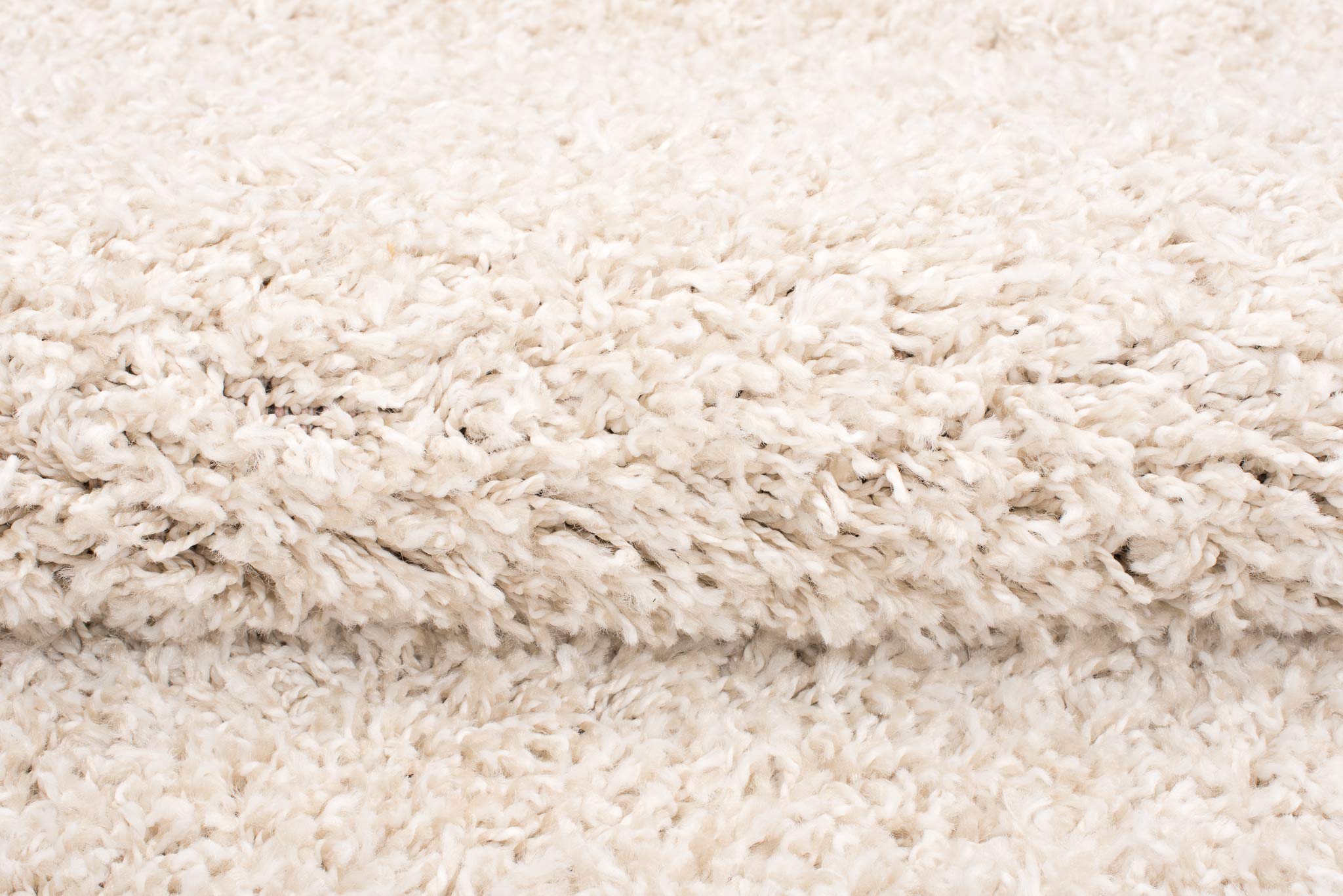 TAPISO Essence Carré Tapis Shaggy Poils Longs Moderne Beige Uni Tapis Salon Chambre Adulte Enfant Descente de Lit Moelleux Super Soft Epais Oeko-TEX 200 x 200 cm