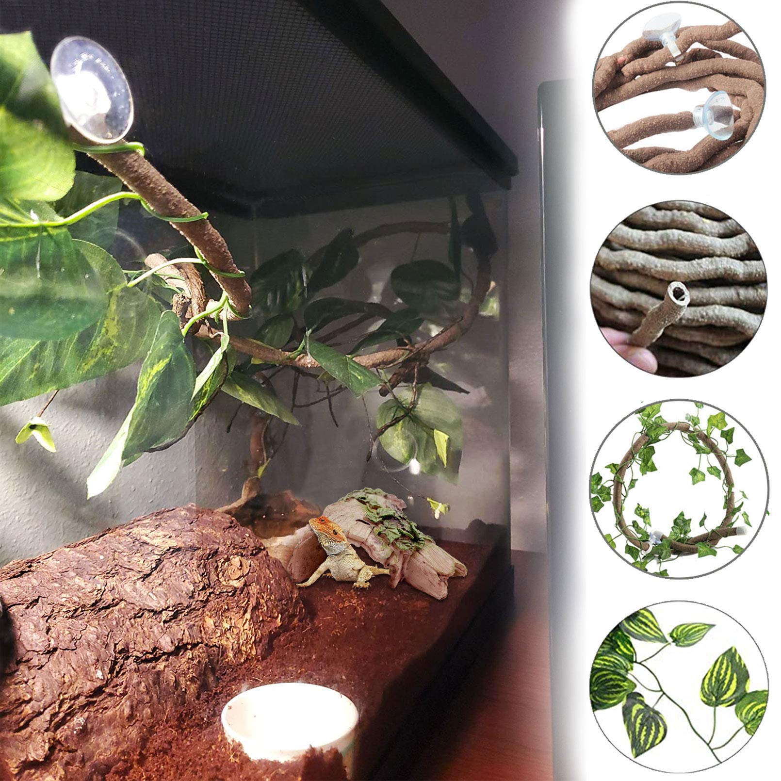 Baumstamm Reptilienhaus - Natürlicher Unterschlupf Für Terrarium, 14x14x13 Cm, Harz