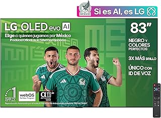 LG Pantalla 83 Pulgadas OLED EVO AI G5 4K Smart TV webOS 2025 OLED83G5PSA|Sistema Operativo webOS | Identificación de Voz AI | 120Hz | Dolby Atmos & Dolby Vision Channels | G-Sync & FreeSync