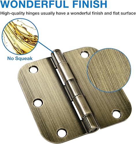 Vista 26 de Paquete de 6 bisagras redondeadas, radio de 5/8 de pulgada, herrajes para cabaña, bungalow, apartamento, casa rodante, rascacielos, habitación