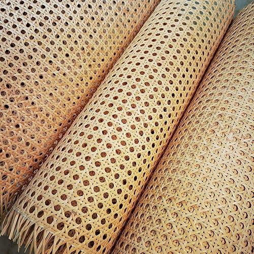 Miniatura 8 de Queenbox Caña de ratán de malla abierta de 19.6 x 19.2in, tejido de red de mimbre para muebles de gabinete, asientos de reemplazo de sofá