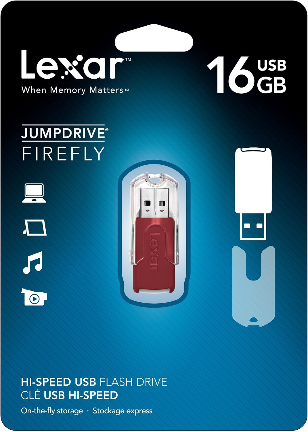 Lexar JumpDrive FireFly 16 GB USB 2.0 Flash Drive LJDFF16GASBNA (Red)