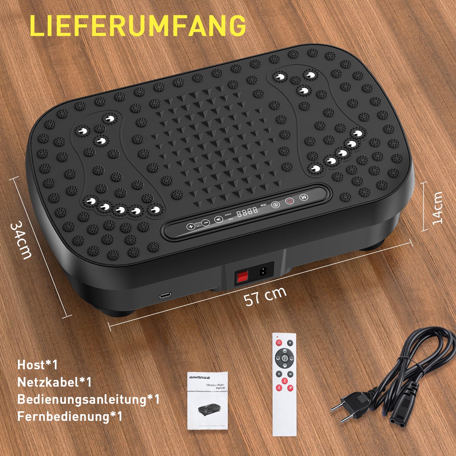 Vibrationsplatte für Lymphdrainage & Gewichtsreduktion – 9 Modi Vibrationsplattform, 3D Upgraded Fitnessgerät, Heimtrainer für Zuhause