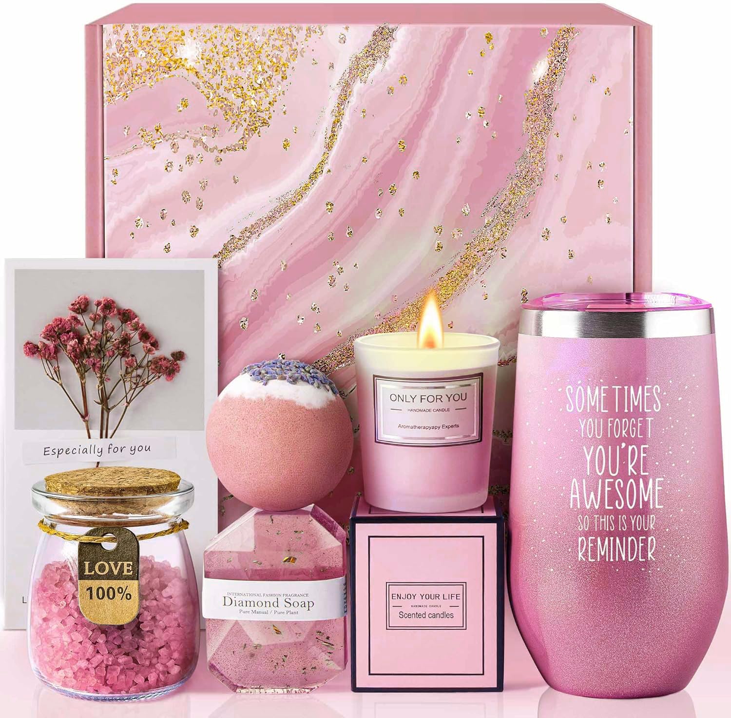Gifts for Women, Relaxing Spa Gift Basket Set, Unique Birthday Gift Ideas for Women, Mother's Day Gifts for Mom Sister Best Friend Wife, Employee Teacher Nurse Appreciation Gifts