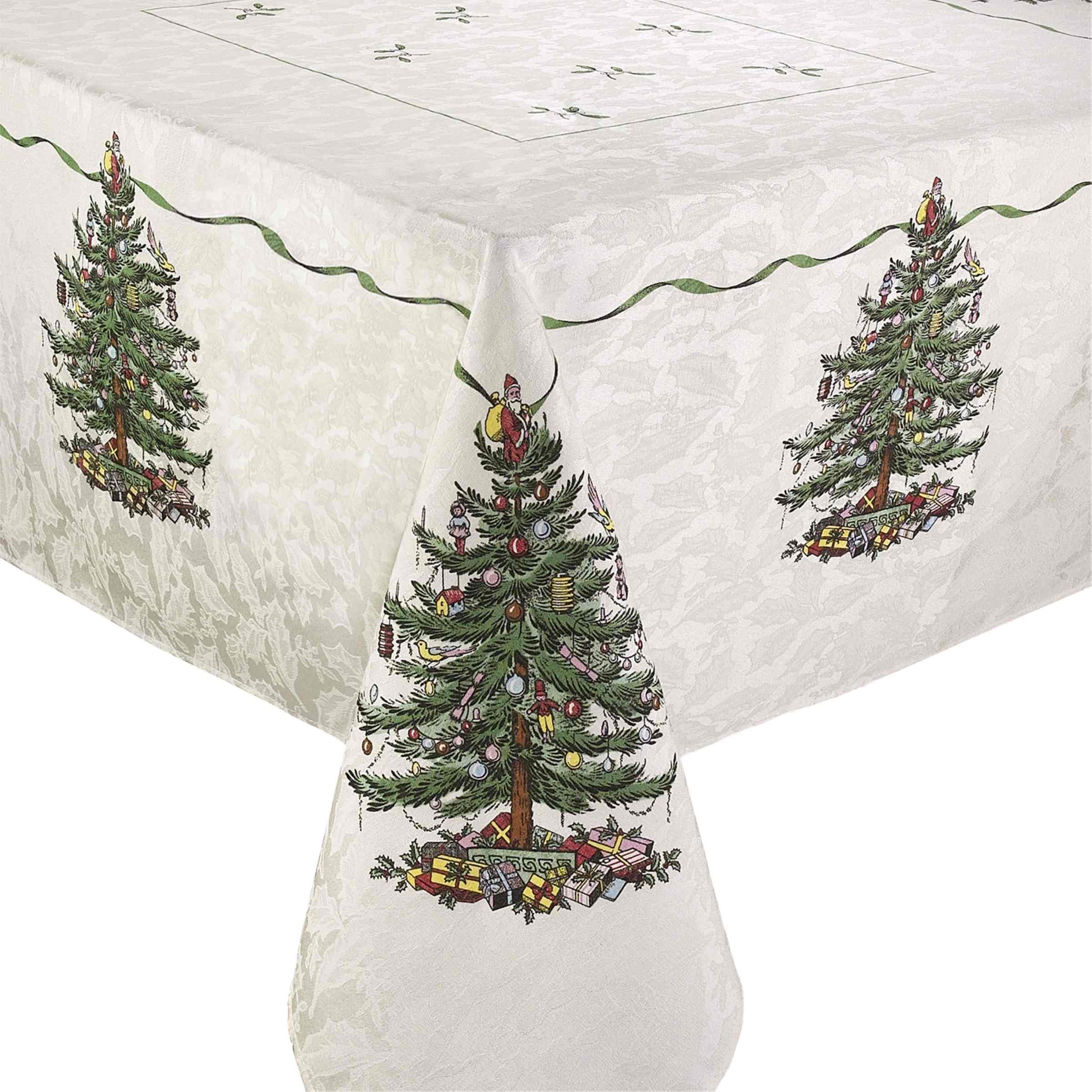 Avanti Linens Spode - Tablecloth, Holiday Kitchen Accessories, Holiday Home Decor (Spode Christmas Tree Collection, 60" x 120")