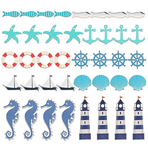 40 Pieces Coastal Cruise Ship Miniature Beach Themed Arts and