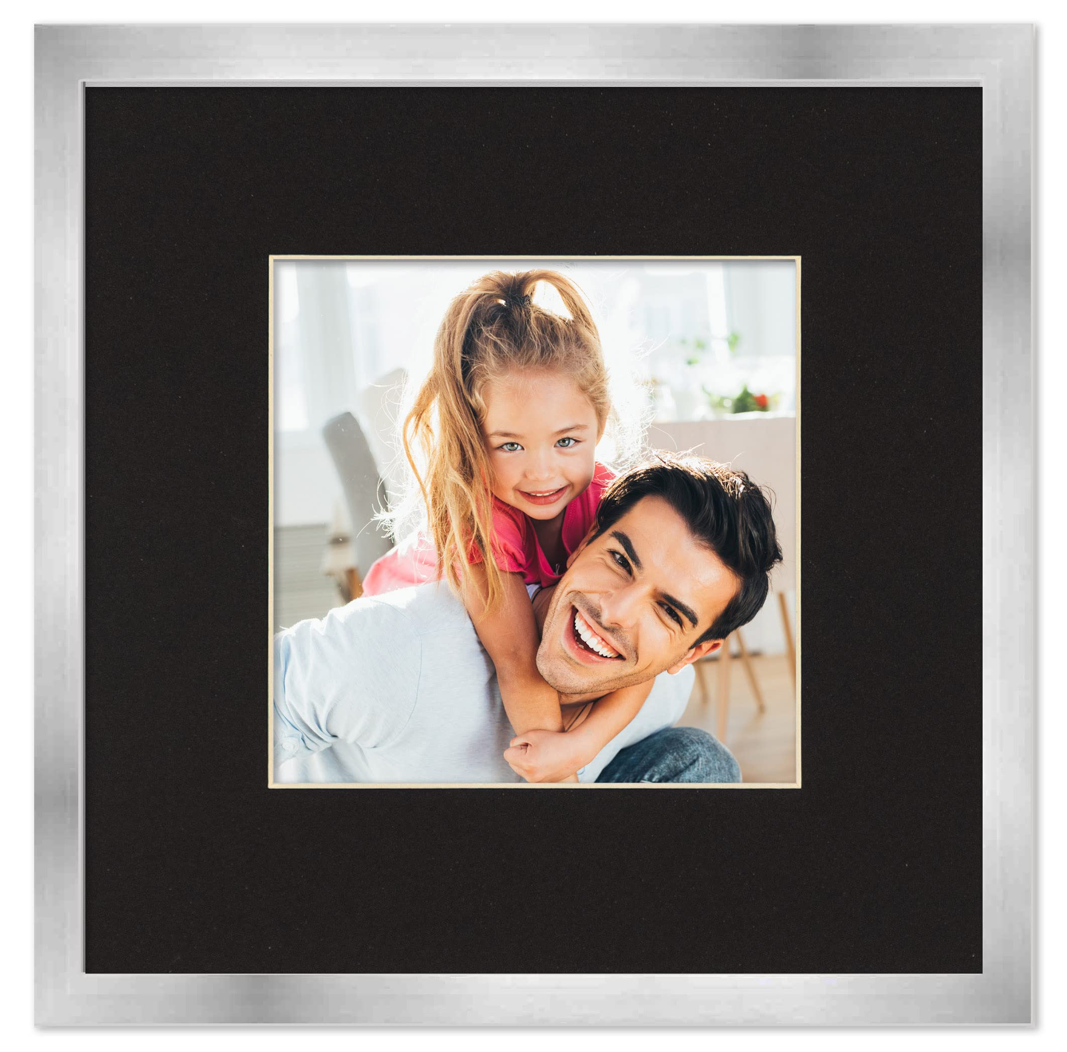 Amazon.com - 6x6 Frame with Mat - Silver 9x9 Frame Wood Made to