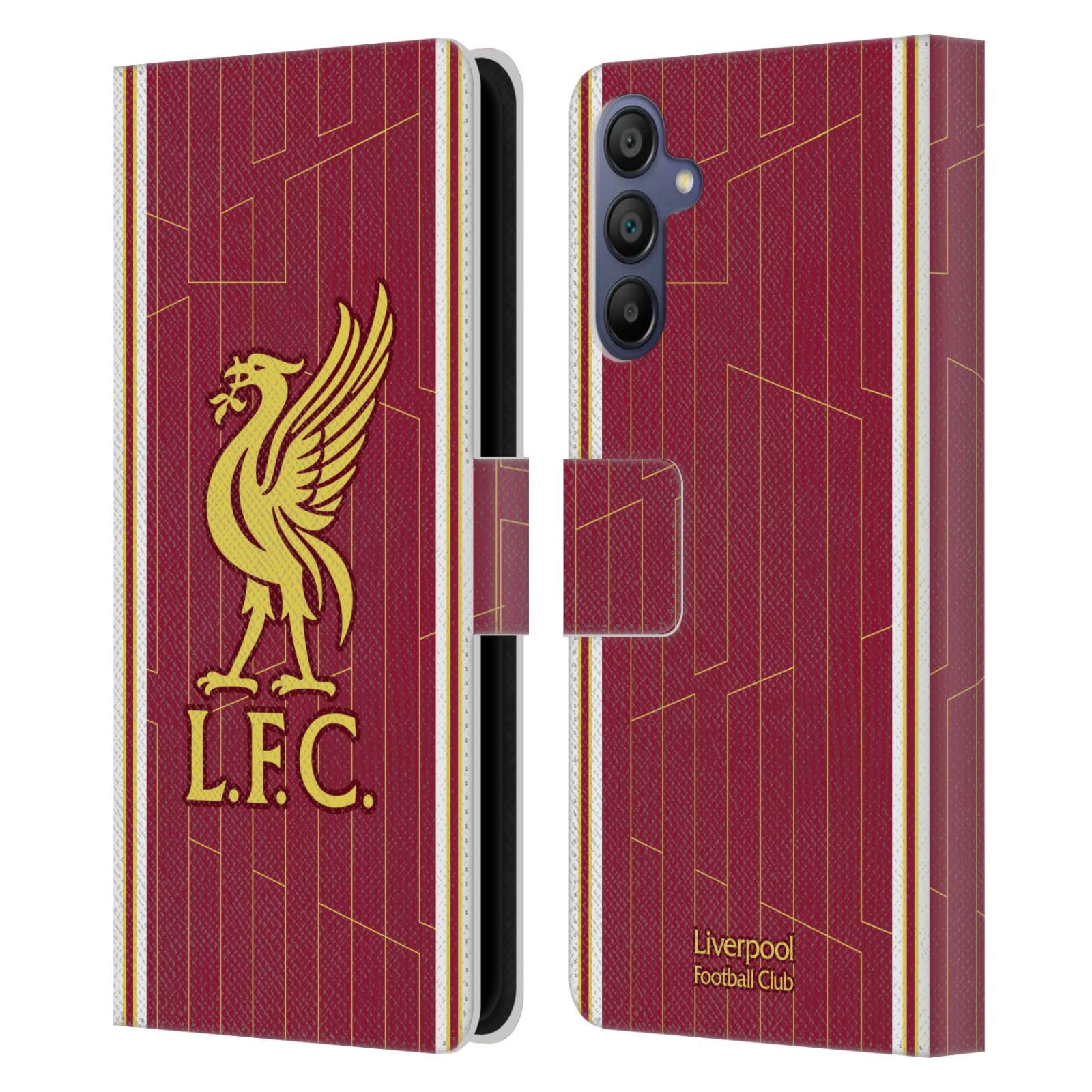 Head Case Designs Officially Licensed Liverpool Football Club Home Kit 2024/25 Leather Wallet Case Compatible With Samsung Galaxy A15