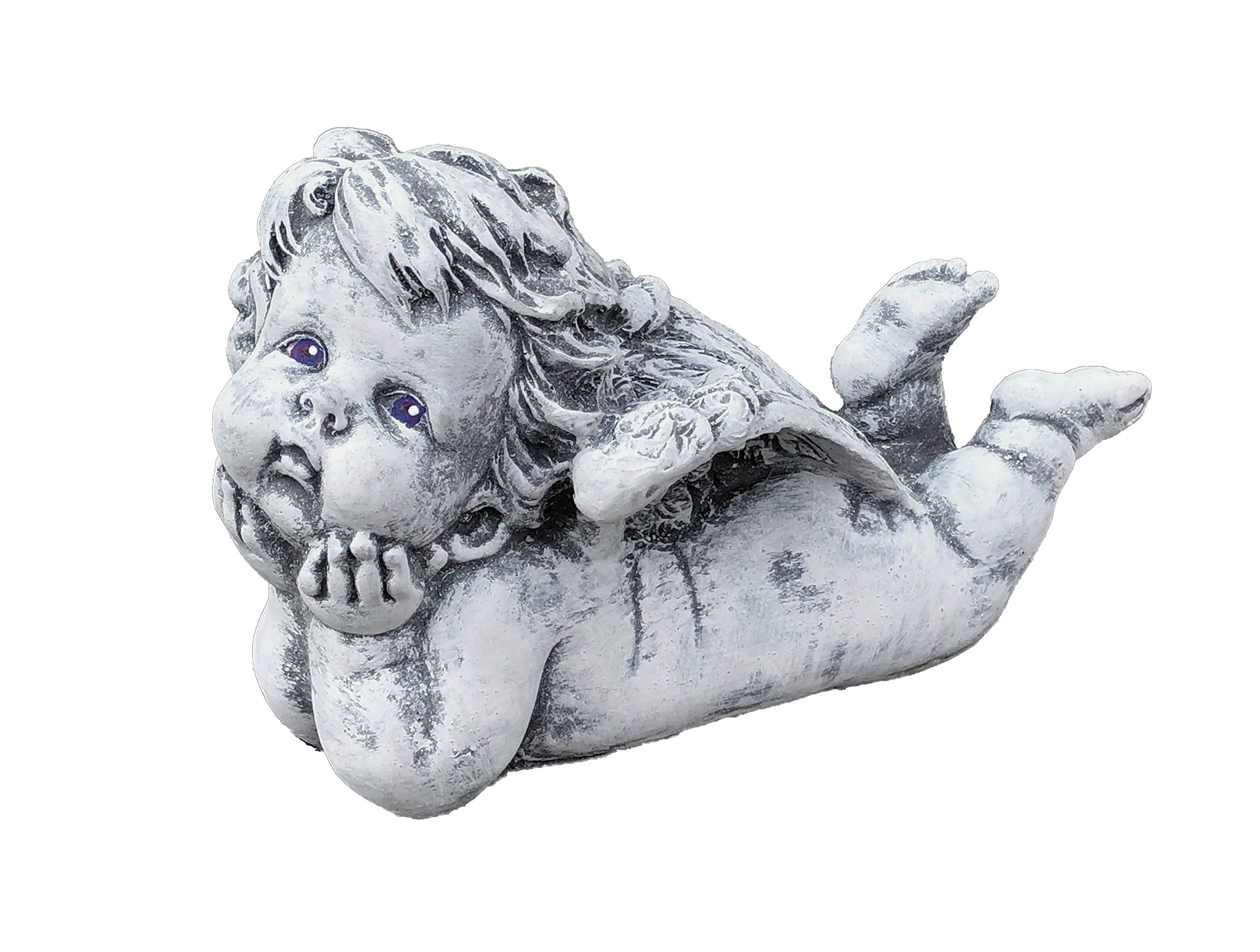 Stone And Style Grey Memorial Ornament Lying Angel Made Of Stone Frost Resistant
