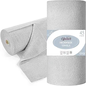 Honova Microfiber Cleaning Cloth Roll 45 Pack, Reusable Paper Towels Washable Roll, 12