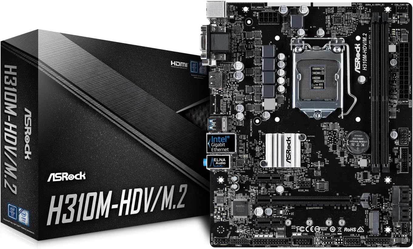 ASROCK Intel H310 Chip Set Micro ATX Motherboard h310 m – HDV/M. 2