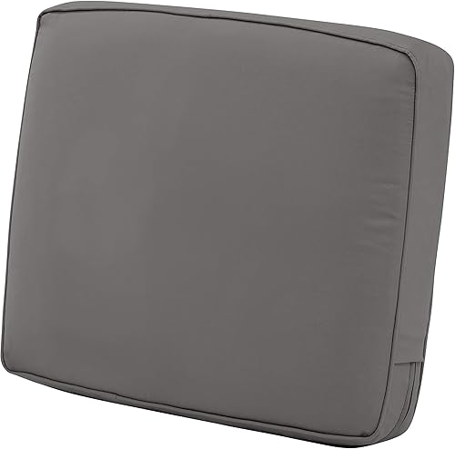 Classic Accessories, Montlake - Cojín de respaldo de 19 x 20 x 4 pulgadas resistente al agua para patio y exteriores, cojín para sofá de dos