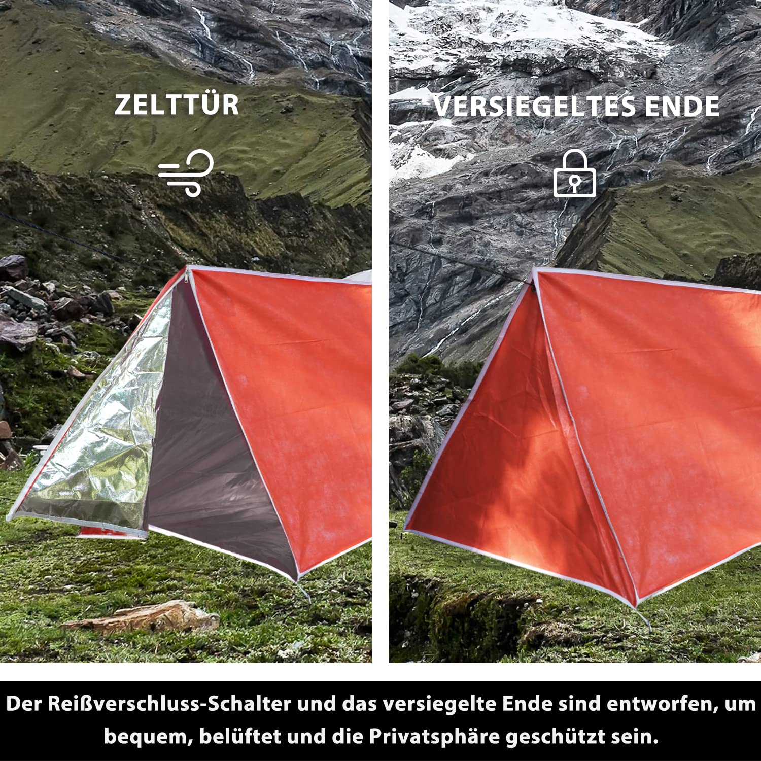 LYN Instant Tienda de Campaña Impermeable Ligera 1-2 Personas Emergencia Supervivencia