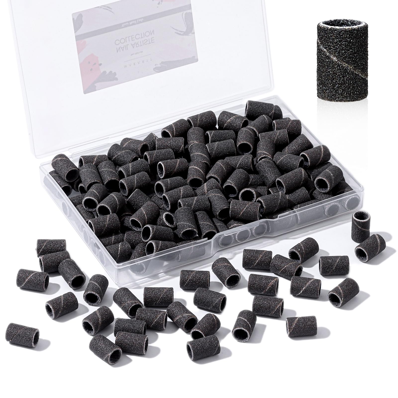 Makartt Nagelbohrer Schleifbänder für Nagelbohrer, 100 Stück Nagelfeile Schleifbänder #240 Größe, Weiß