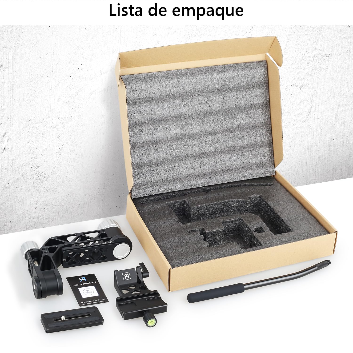 ARTCISE Cabezal de Trípode Gimbal con Mango, GH7 Cabezal Portátil Ligero y Resistente con Placa de Liberación Rápida Estándar 1/4'' y Nivel de Burbuja para Trípode de Cámara DLSR, Carga Máxima 25KG