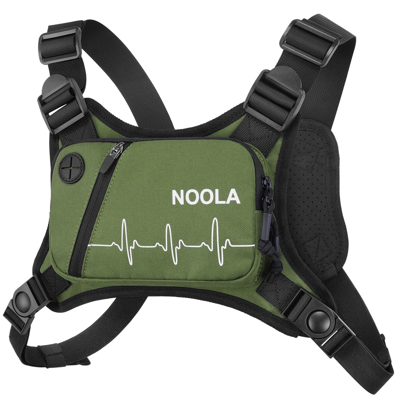 NOOLA Paquete de pecho, chaleco reflectante para correr para mujeres y hombres, bolsa de pecho ligera con soporte para teléfono, accesorios para correr