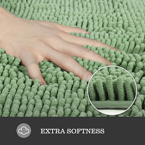 Miniatura 2 de Yeaban Alfombras de baño de felpilla gruesa, absorbentes y lavables, antideslizantes, de felpa y suaves, para baño, cocina, ducha y fregadero, 17 x