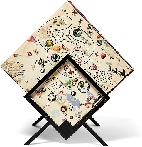 Miniatura 6 de MODERN VINYL Estantes de almacenamiento de discos de vinilo - Soporte de discos de vinilo de fácil montaje 100 LP | Elegante soporte de LP negro