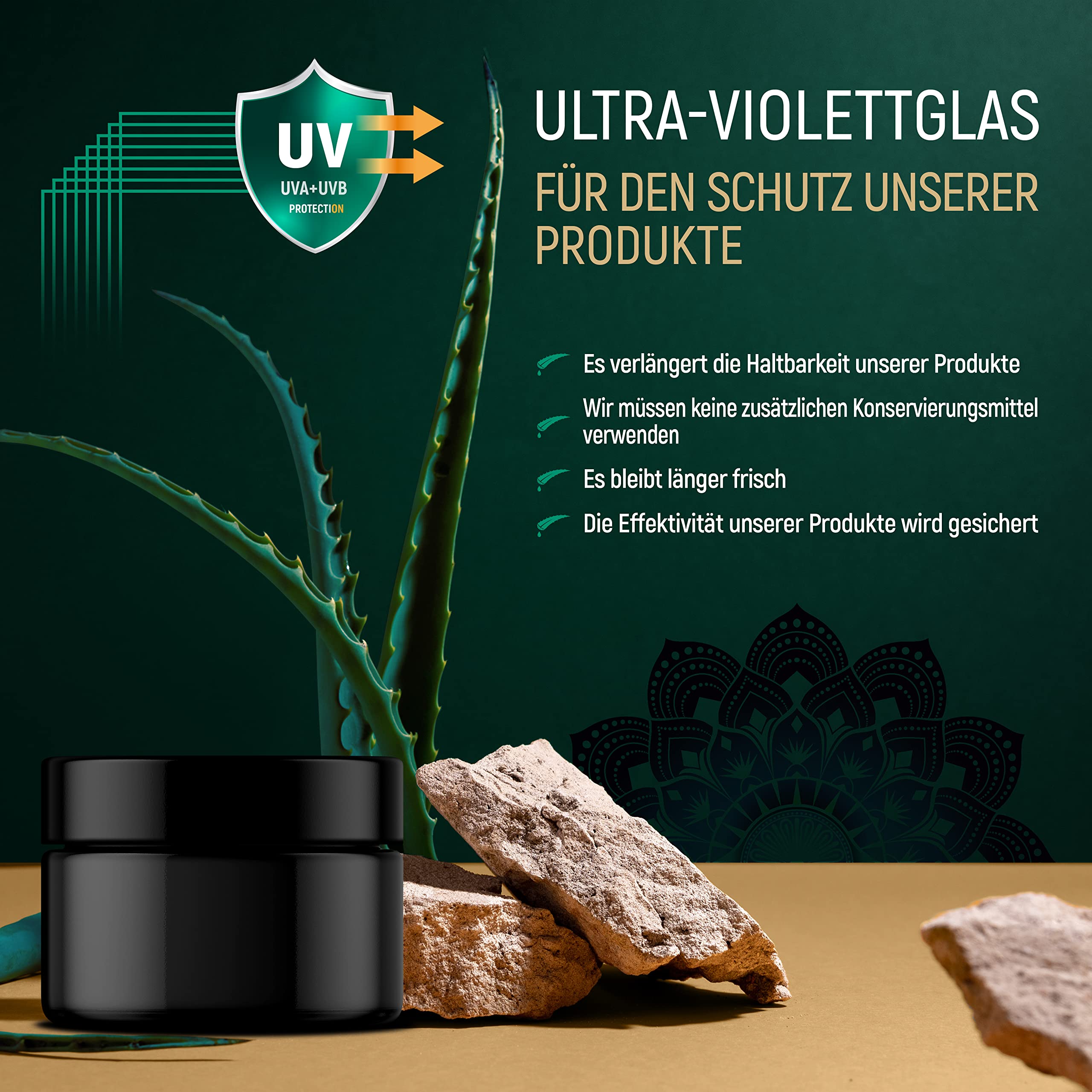 ANA Naturkosmetik BIO Pomata di Muschio con Aloe Vera, Acido Ialuronico, 5% Muschio Islandese, Q10, Algaktiv® e Ceramide III - Cura Anti-Aging per il Viso - Trattamento Giorno e Notte - 100ml - Made