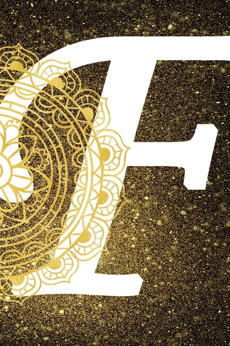 F: Personalized Dot Grid Bullet BUJO Notebook Journal Modern Gold Mandala Minimalist Initial Monogram Letter F- Many Usage Handy Travel Size For Boys Men Teens