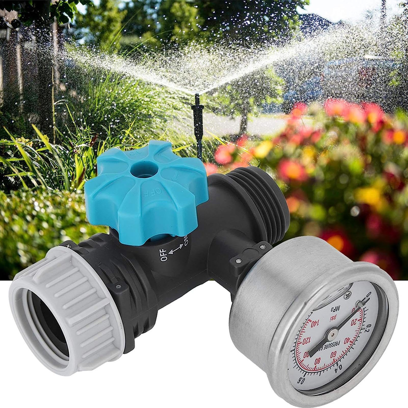 Régulateur d'eau de jardin, régulateur de pression d'eau étanche, régulateur de pression réglable avec manomètre, régulateur de pression d'eau pour tuyau d'arrosage, vanne de régulation de pression