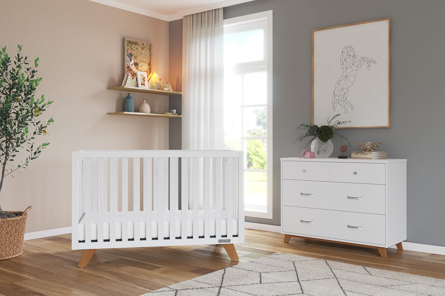 Child Craft SOHO 3 Drawer Dresser for Nursery or Bedroom, Plenty of Storage, Anti-Tip Kit Included to Prevent Tipping, Non-Toxic, Baby Safe Finish (White/Natural)