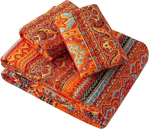 Miniatura 9 de Juego de edredones de tamaño Queen  Colchas de algodón tamaño Queen  Juegos de ropa de cama acolchados suaves y ligeros a rayas (90 x 98 pulgadas)