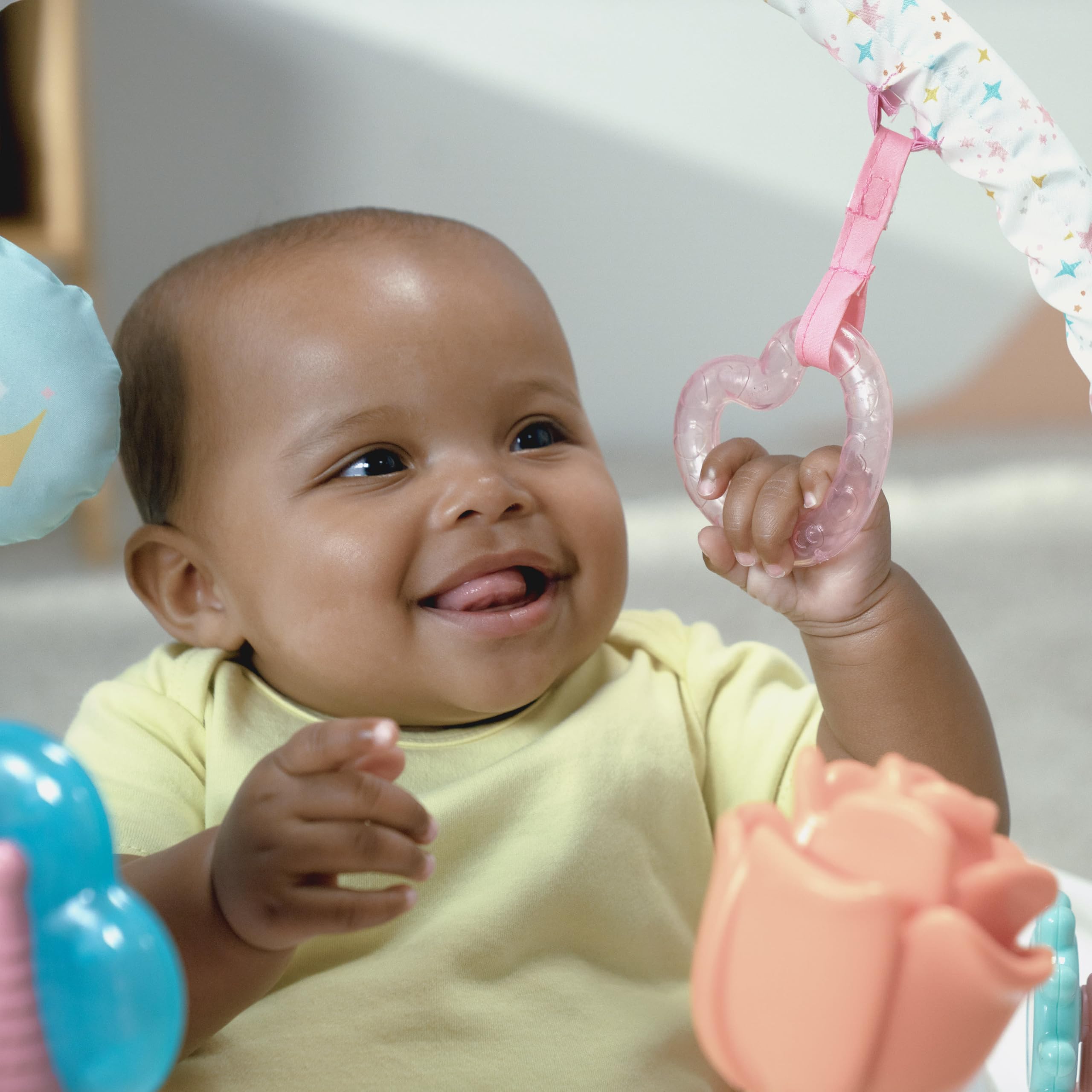 Bright Starts, SuperSeat Disney Princess, zabawne siedzenie dla dziewczynek, do nauki siedzenia, zabawy i jedzenia, 4 miesiące-4 lata, różowe