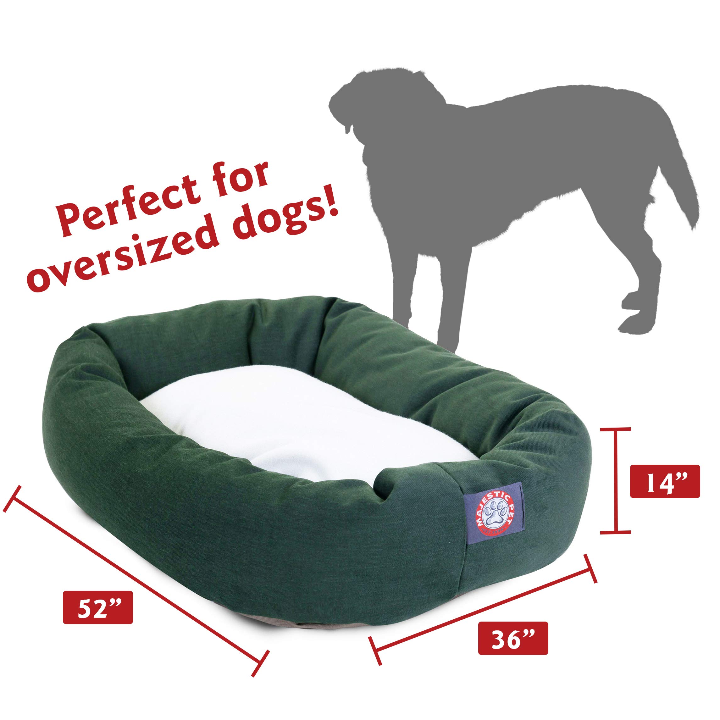 Majestic Sherpa Bagel Hundebett – 132 Cm (XL), Grau, Mit Wasserdichtem Boden