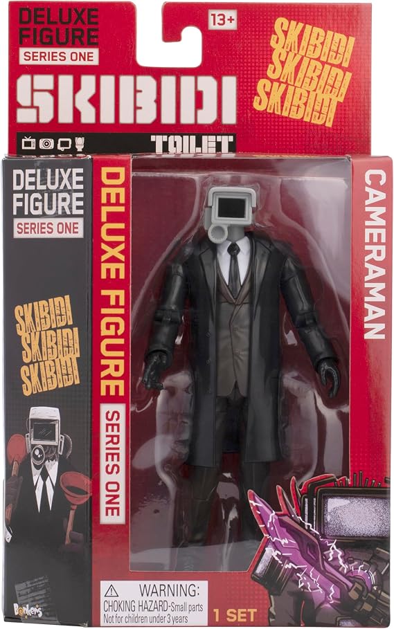 Skibidi Toilet Deluxe Figure Photographer Collection Figure Officially Licensed Toilet Goods, Black