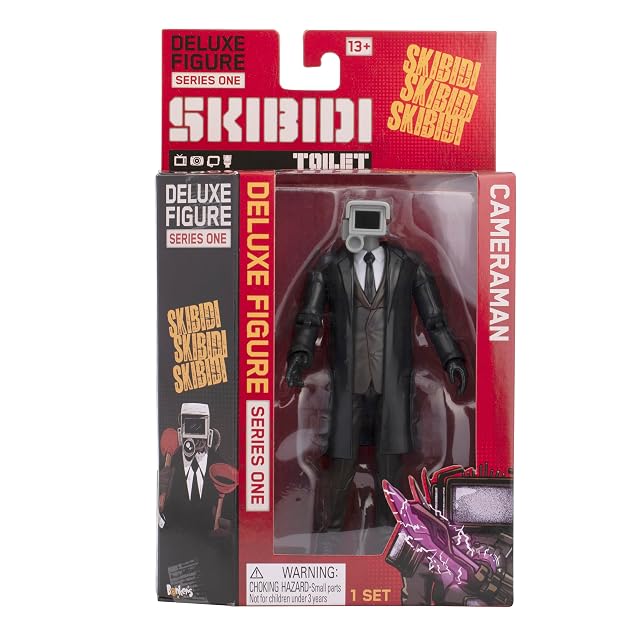 Foto 4 de 8 de Skibidi Toilet Figura de camarógrafo de Lujo, Figuras coleccionables, Producto Oficial de Inodoro, Color Negro