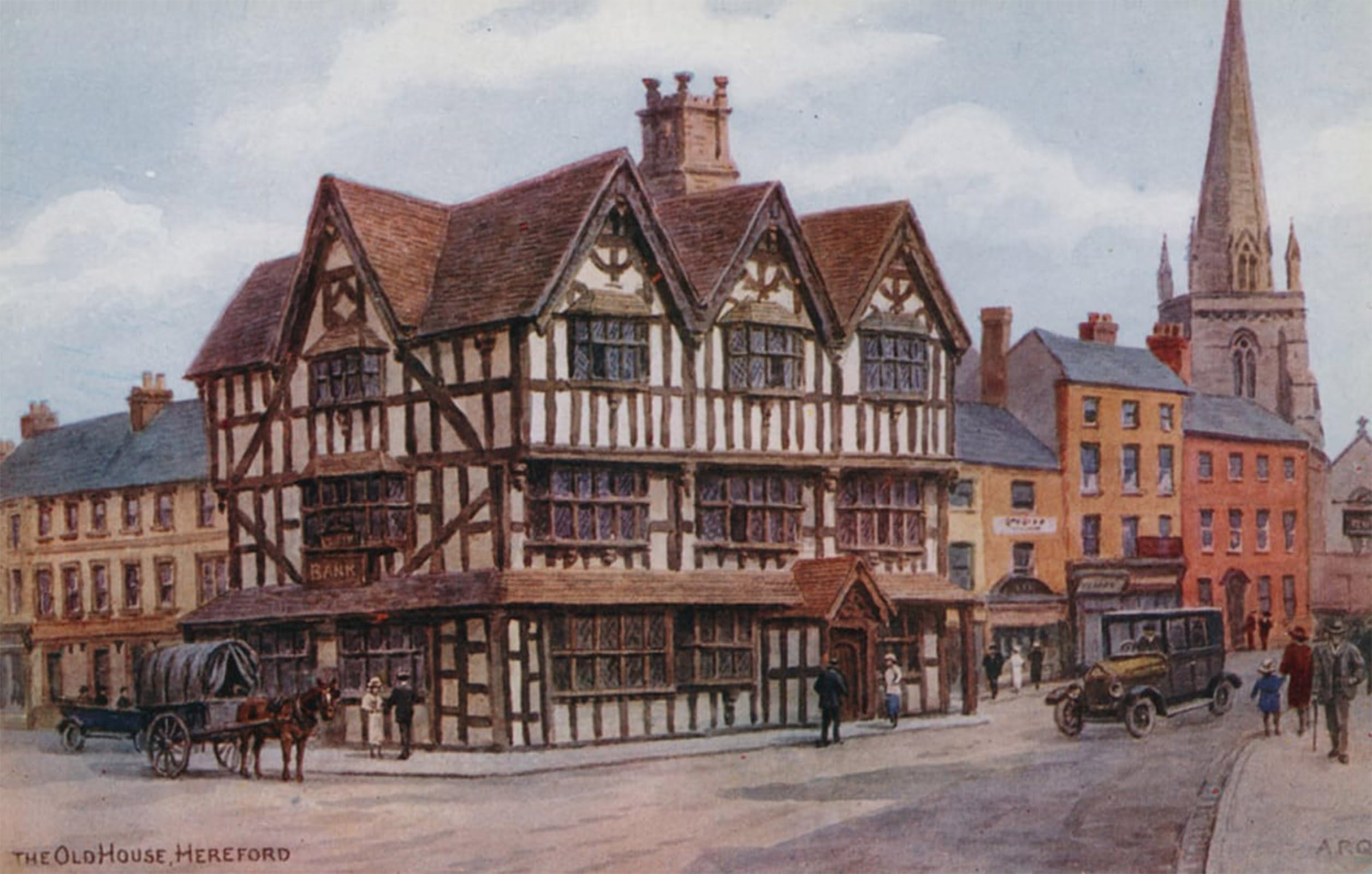 ARTXLXXBN Famous Painting Art Wall Decor Abstract Art Picture the Old House Hereford by Alfred Robert Quinton Animal Pictures for Home Decor 60x90cm