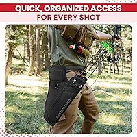 Vista 6 de LEGEND First Archery - Funda para flechas, carcaj de cadera con cinturón ajustable y 3 tubos de flecha, material de nailon duradero con ranura en T