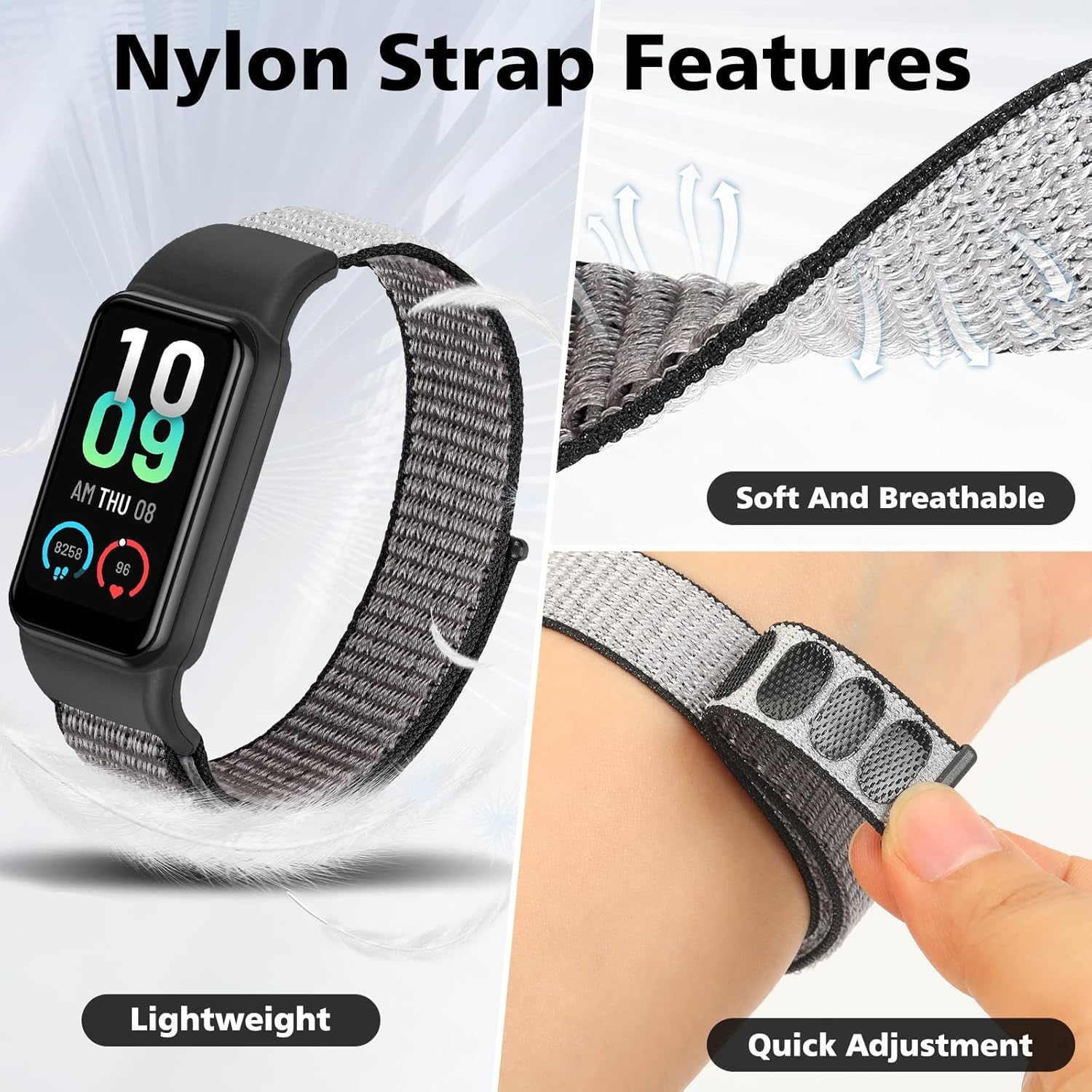 YCHDDER Solo Loop Nylon Bands Compatible with Amazfit Band 7 Straps,Soft Breathable Comfortable Adjustable Colorful Sports Replacement Wristband for Amazfit Band 7 for Men Women 4 814HTKIbFXL. AC SL1500