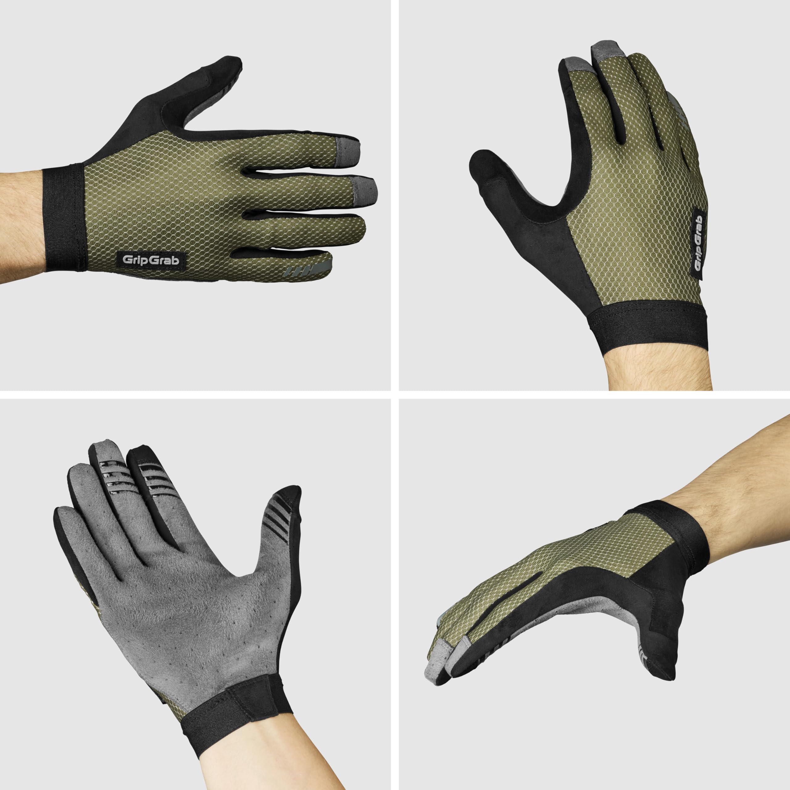 GripGrab Vertical 2 InsideGrip Langfinger MTB Profi Radsport Handschuhe | Vollfinger Fahrradhandschuhe ohne Polsterung mit Silikonprints für maximalen Grip, Touchscreen-kompatibel & Slip-In Bund