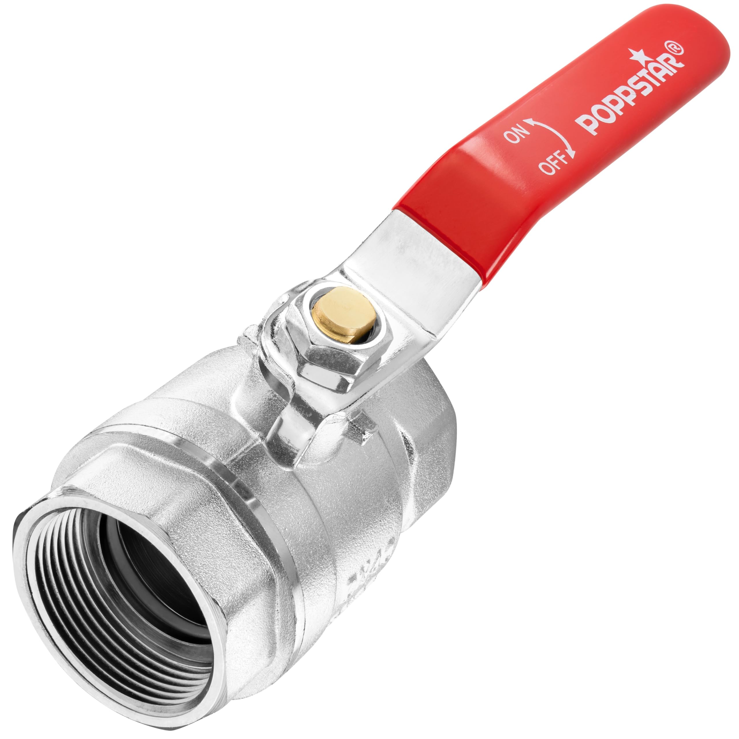 Válvula de bola Poppstar 1 1/2 con rosca interior DN40 y paso total