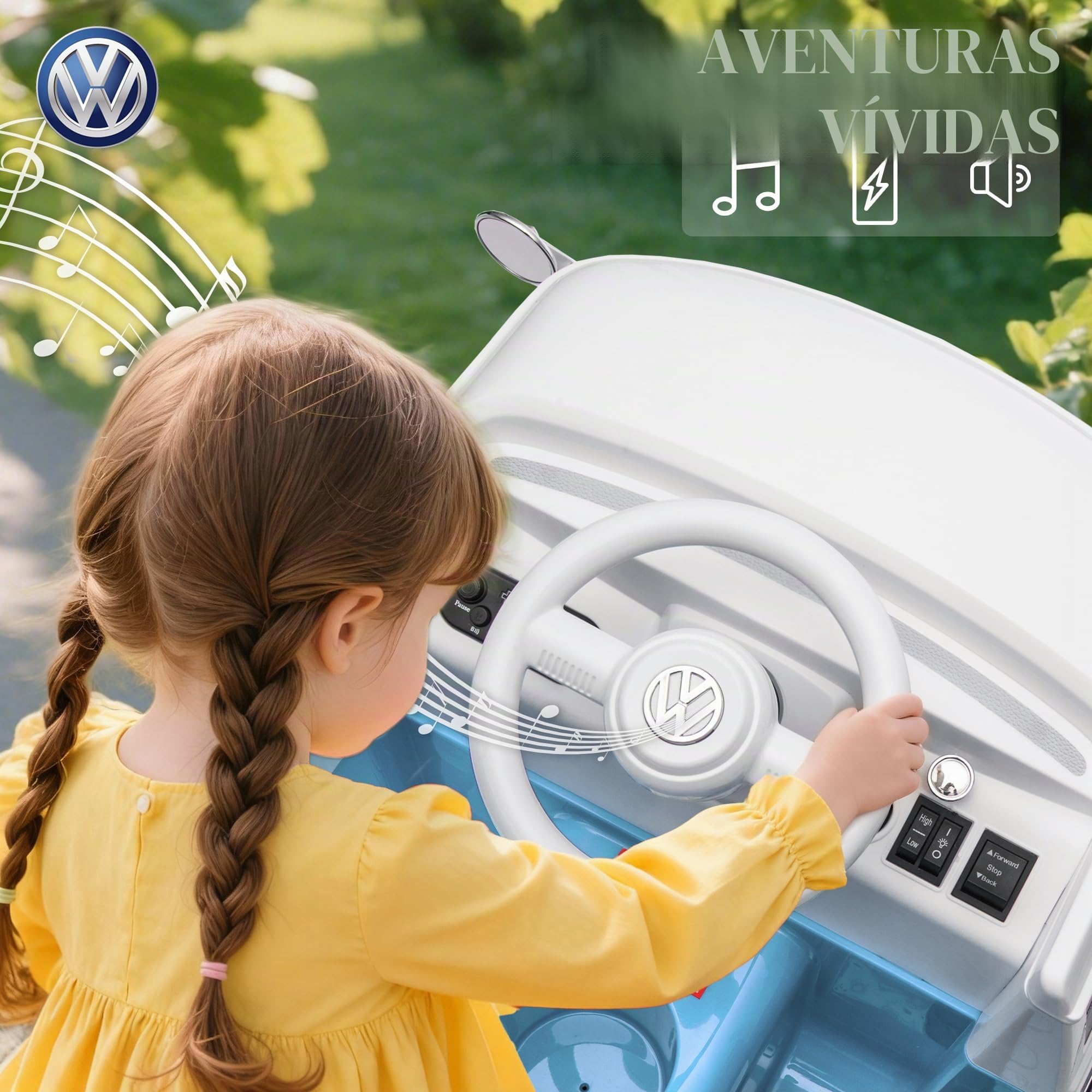AIYAPLAY coche eléctrico para niños 12V, UTV, con 2 motores, control remoto 2,4G, velocidad hasta 7 km/h, sistema de suspensión, faros, USB, rosa
